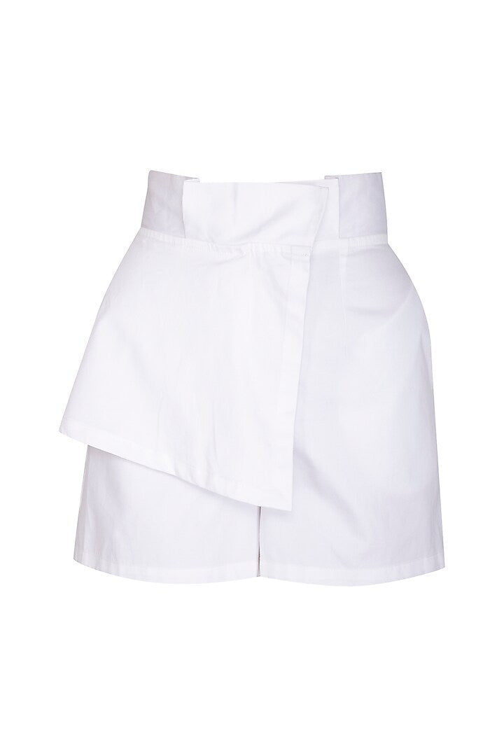 White Embroidered Shorts