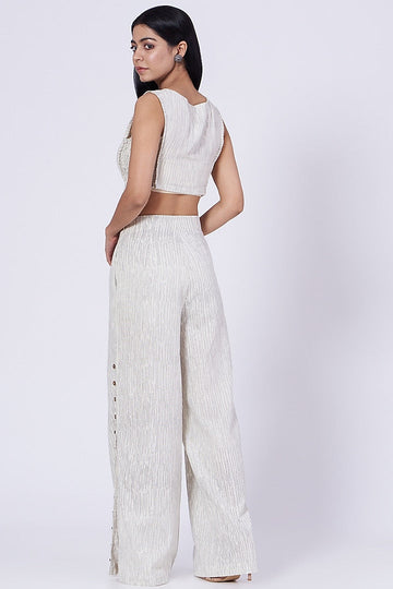 Off-White Block Printed Flared Pants